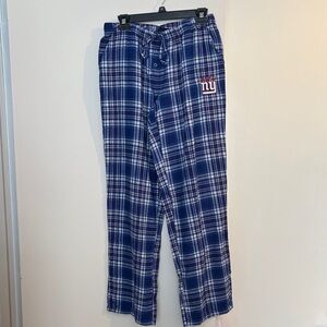 NY Giants Blue Plaid Flannel Women's Pants